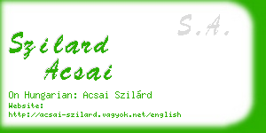 szilard acsai business card