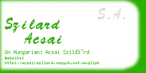 szilard acsai business card